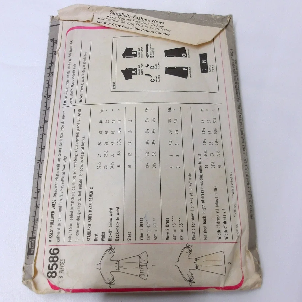 Simplicity Sewing Pattern 8586 Misses' Dress Midi or Maxi‎ / #6361